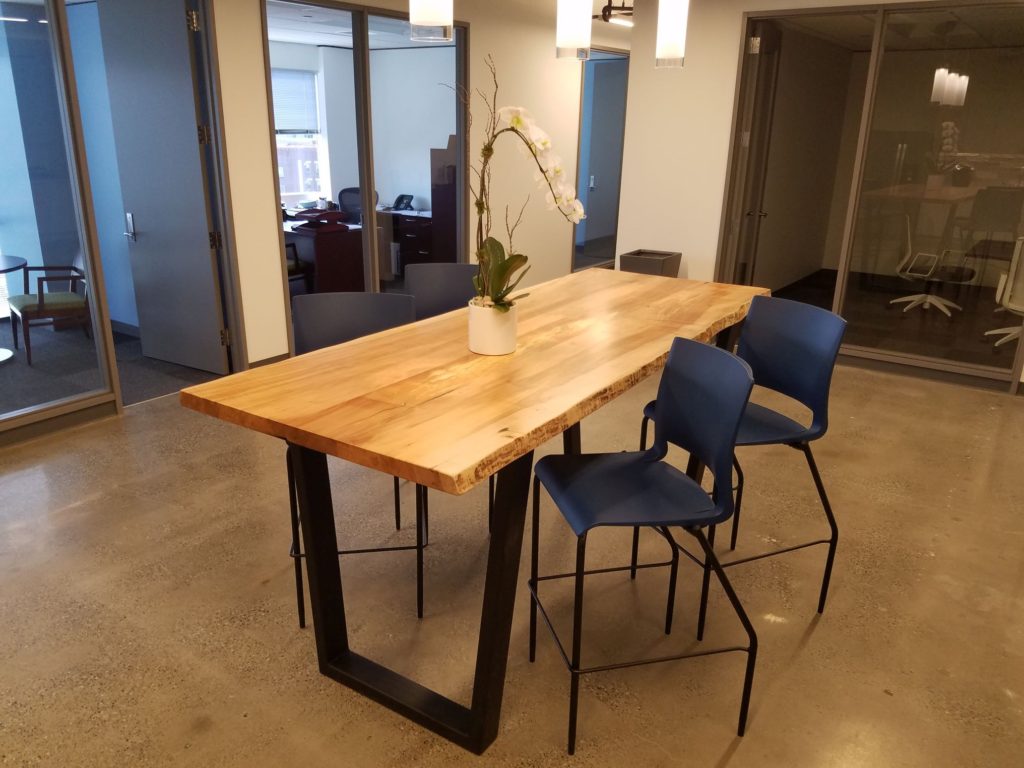 Custom Maple Live Edge conference table by Blue Snow Custom Furniture