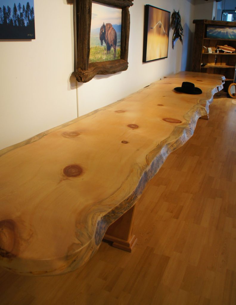 Live Edge White Pine Bench, Residential custom furniture by Blue Snow